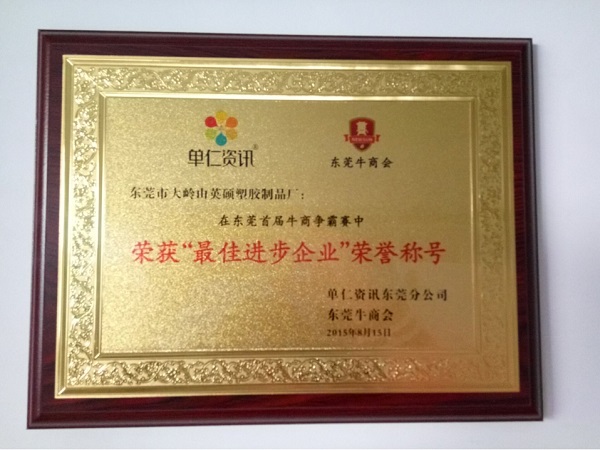 榮獲最佳進(jìn)步企業(yè)榮譽(yù)稱號